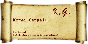 Korai Gergely névjegykártya